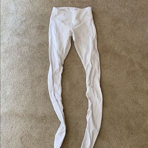 All yoga white ribbed goddess legging XXS